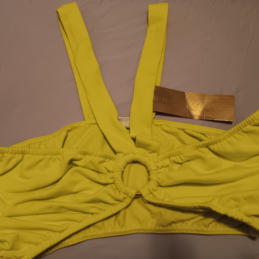🩷Nicki Minaj, Florescent Bikini Top with Ring Detail Women's XL